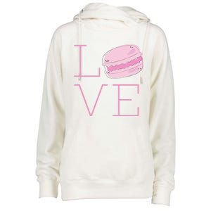 Cute I Love French Macaroon Macaron Cookie Gift Funny Gift Womens Funnel Neck Pullover Hood