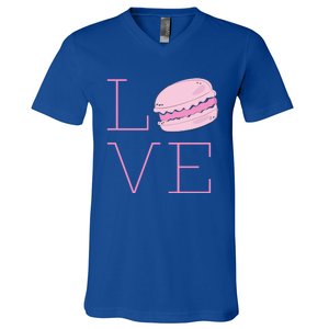 Cute I Love French Macaroon Macaron Cookie Gift Funny Gift V-Neck T-Shirt