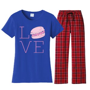 Cute I Love French Macaroon Macaron Cookie Gift Funny Gift Women's Flannel Pajama Set