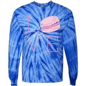 Cute I Love French Macaroon Macaron Cookie Gift Funny Gift Tie-Dye Long Sleeve Shirt