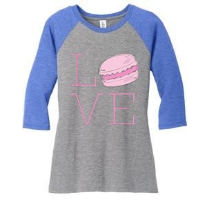 Cute I Love French Macaroon Macaron Cookie Gift Funny Gift Women's Tri-Blend 3/4-Sleeve Raglan Shirt