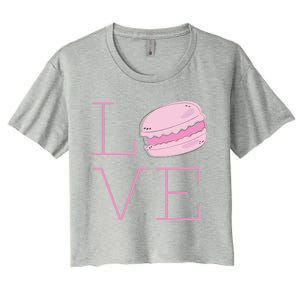 Cute I Love French Macaroon Macaron Cookie Gift Funny Gift Women's Crop Top Tee