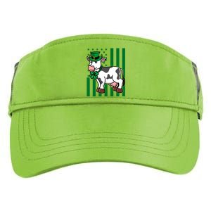 Cow In Leprechaun Hat American Flag Great Gift Adult Drive Performance Visor