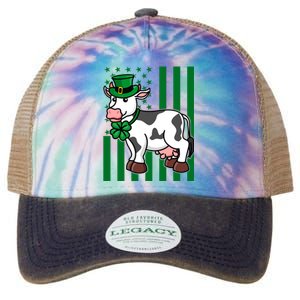 Cow In Leprechaun Hat American Flag Great Gift Legacy Tie Dye Trucker Hat