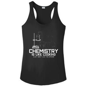 Chemistry Is Like Cooking Funny Chemist Nerd Gift Ladies PosiCharge Competitor Racerback Tank