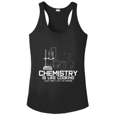 Chemistry Is Like Cooking Funny Chemist Nerd Gift Ladies PosiCharge Competitor Racerback Tank