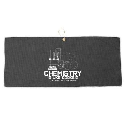Chemistry Is Like Cooking Funny Chemist Nerd Gift Large Microfiber Waffle Golf Towel