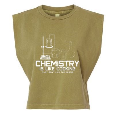 Chemistry Is Like Cooking Funny Chemist Nerd Gift Garment-Dyed Women's Muscle Tee