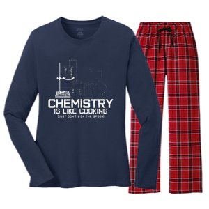 Chemistry Is Like Cooking Funny Chemist Nerd Gift Women's Long Sleeve Flannel Pajama Set 