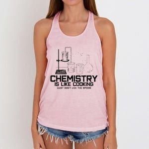 Chemistry Is Like Cooking Funny Chemist Nerd Gift Women's Knotted Racerback Tank