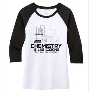 Chemistry Is Like Cooking Funny Chemist Nerd Gift Women's Tri-Blend 3/4-Sleeve Raglan Shirt