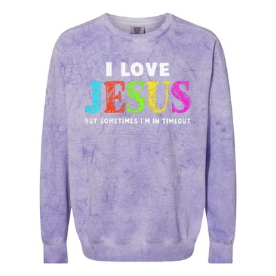 Cute I Love Jesus Christian Faith Gifts Colorblast Crewneck Sweatshirt