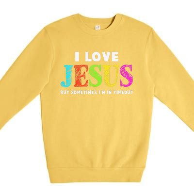 Cute I Love Jesus Christian Faith Gifts Premium Crewneck Sweatshirt