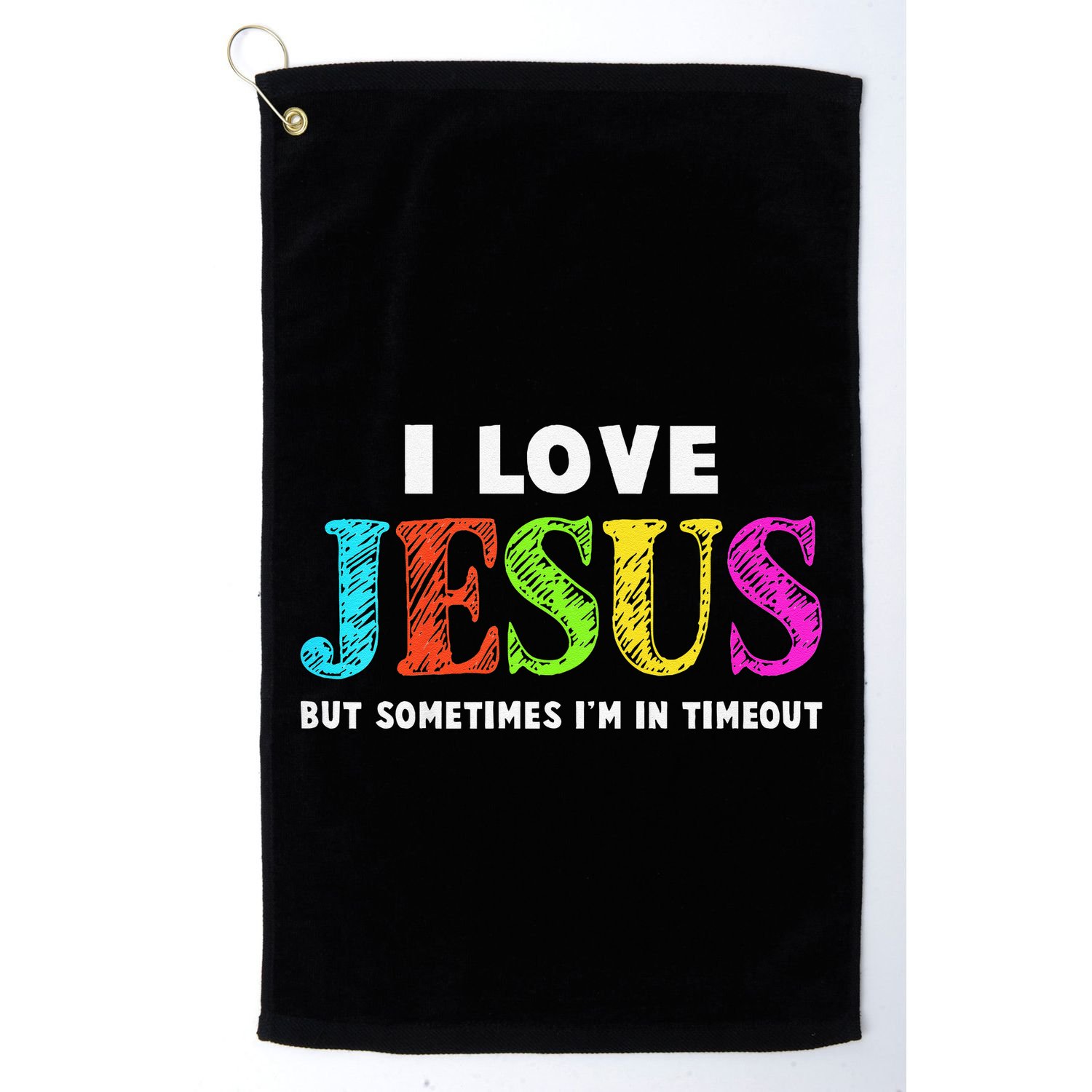 Cute I Love Jesus Christian Faith Gifts Golf Towel
