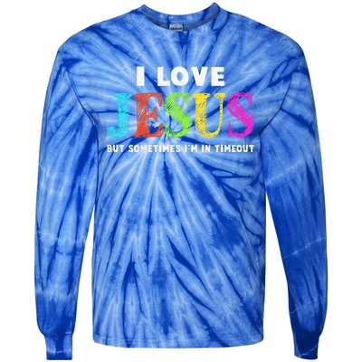 Cute I Love Jesus Christian Faith Gifts Tie-Dye Long Sleeve Shirt