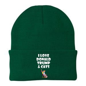 Cat I Love Donald Trump & Cats Maga Patriot Knit Cap Winter Beanie