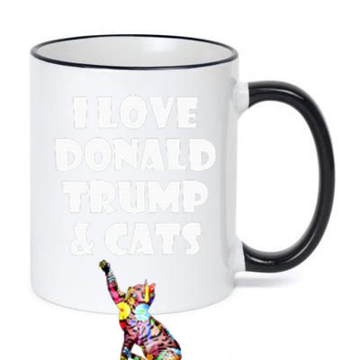 Cat I Love Donald Trump & Cats Maga Patriot 11oz Black Color Changing Mug