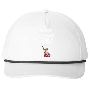 Cat I Love Donald Trump & Cats Maga Patriot Snapback Five-Panel Rope Hat