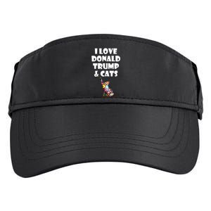 Cat I Love Donald Trump & Cats Maga Patriot Adult Drive Performance Visor