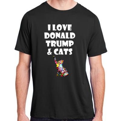 Cat I Love Donald Trump & Cats Maga Patriot Adult ChromaSoft Performance T-Shirt