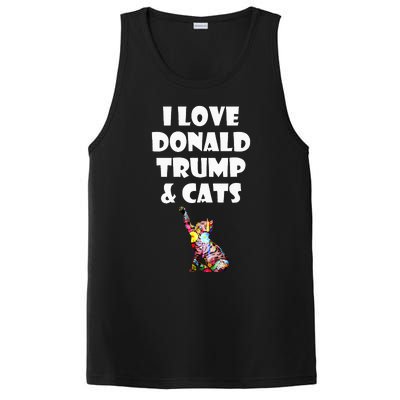 Cat I Love Donald Trump & Cats Maga Patriot PosiCharge Competitor Tank