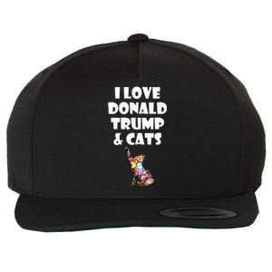 Cat I Love Donald Trump & Cats Maga Patriot Wool Snapback Cap