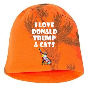 Cat I Love Donald Trump & Cats Maga Patriot Kati - Camo Knit Beanie