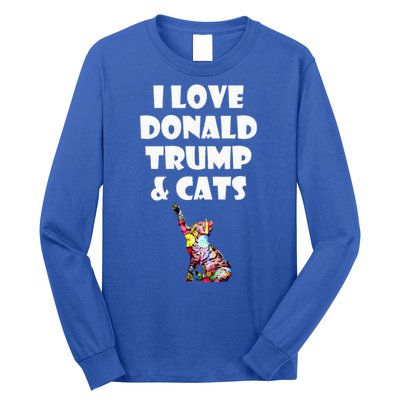 Cat I Love Donald Trump & Cats Maga Patriot Long Sleeve Shirt