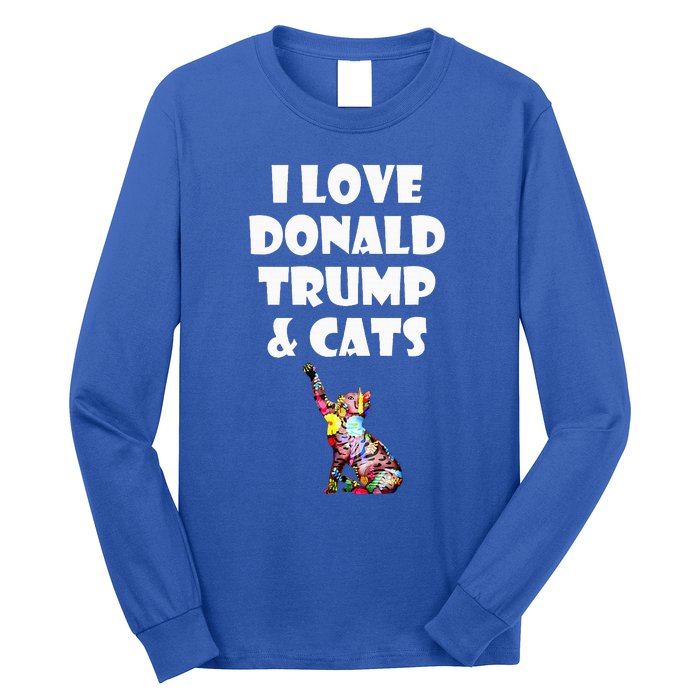 Cat I Love Donald Trump & Cats Maga Patriot Long Sleeve Shirt