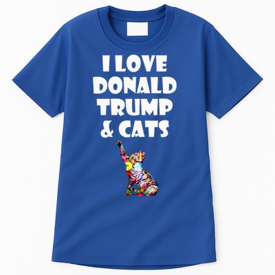 Cat I Love Donald Trump & Cats Maga Patriot Tall T-Shirt