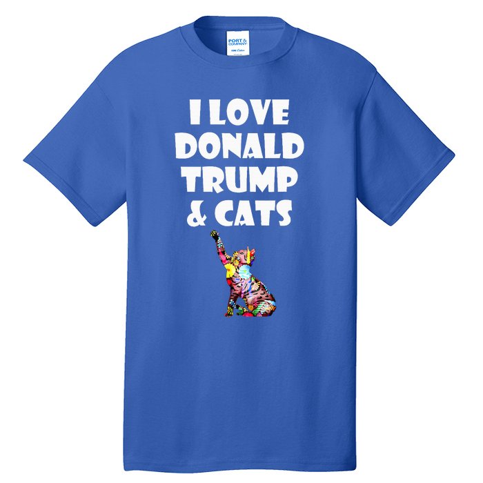 Cat I Love Donald Trump & Cats Maga Patriot Tall T-Shirt