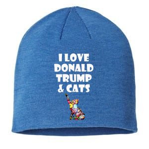 Cat I Love Donald Trump & Cats Maga Patriot Sustainable Beanie