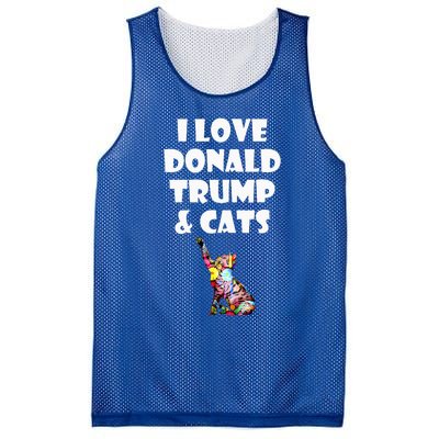 Cat I Love Donald Trump & Cats Maga Patriot Mesh Reversible Basketball Jersey Tank