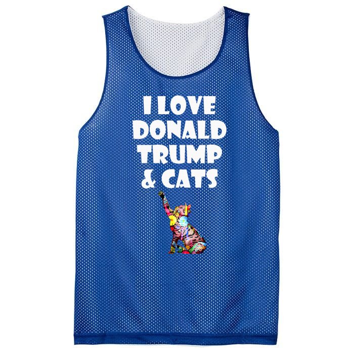 Cat I Love Donald Trump & Cats Maga Patriot Mesh Reversible Basketball Jersey Tank