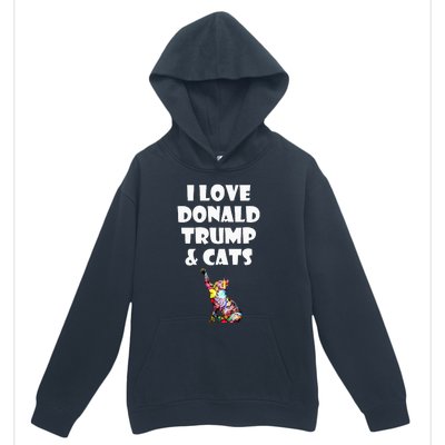 Cat I Love Donald Trump & Cats Maga Patriot Urban Pullover Hoodie