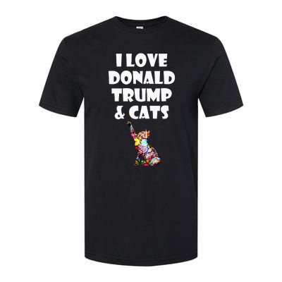 Cat I Love Donald Trump & Cats Maga Patriot Softstyle CVC T-Shirt