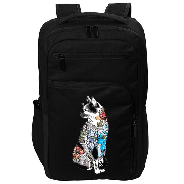 Cat In Lotus Tattoo Impact Tech Backpack