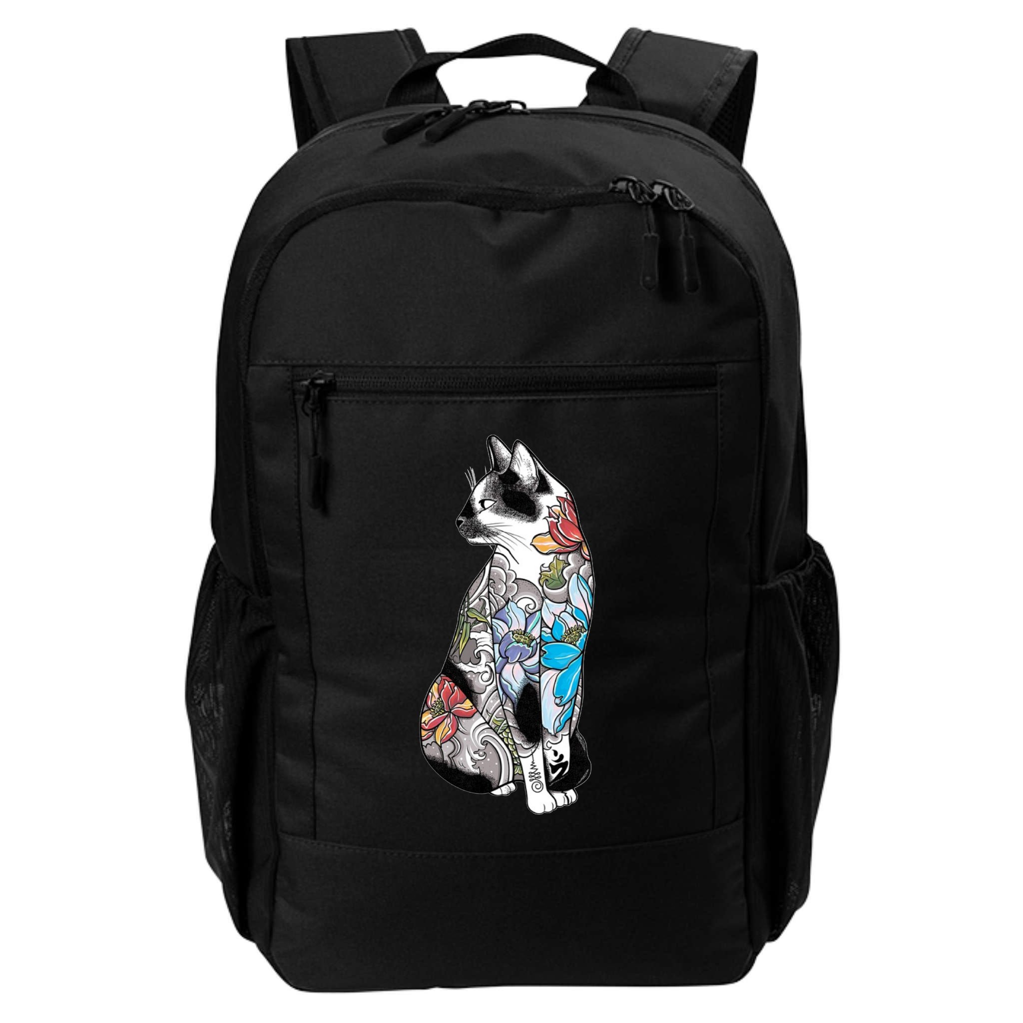 Cat In Lotus Tattoo Backpack