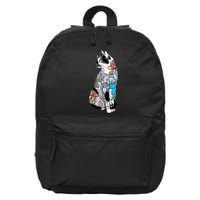 Cat In Lotus Tattoo 16 in Basic Backpack