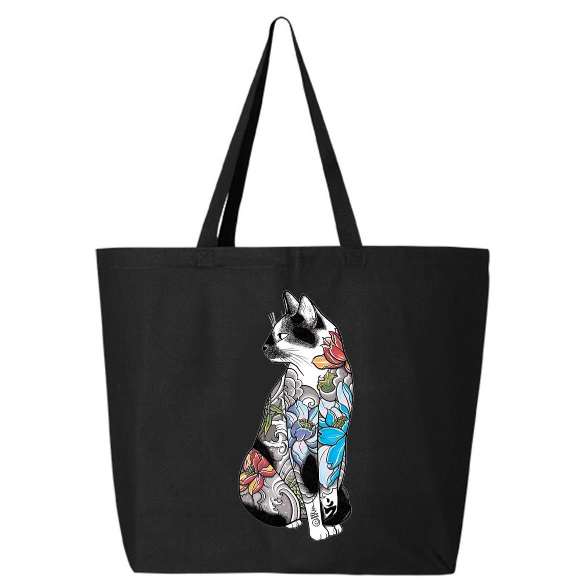 Cat In Lotus Tattoo 25L Jumbo Tote
