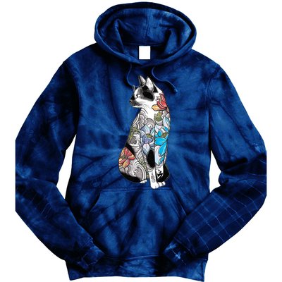 Cat In Lotus Tattoo Tie Dye Hoodie