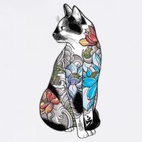 Cat In Lotus Tattoo Cooling Performance Crew T-Shirt