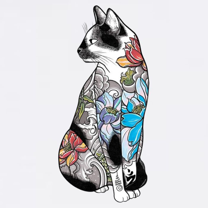 Cat In Lotus Tattoo Cooling Performance Crew T-Shirt