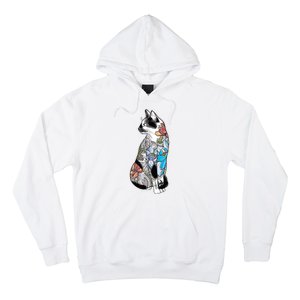 Cat In Lotus Tattoo Hoodie