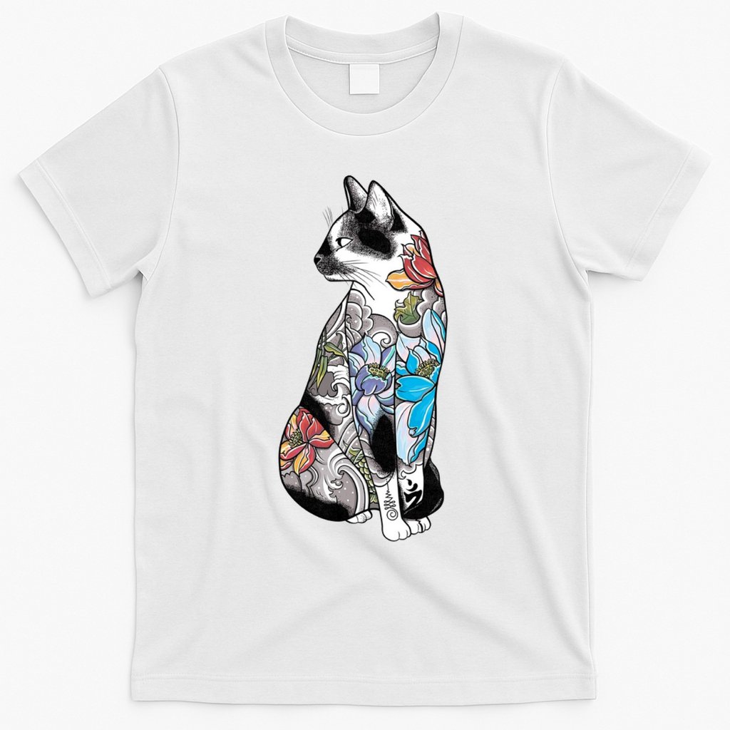 Cat In Lotus Tattoo T-Shirt
