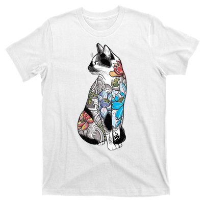 Cat In Lotus Tattoo T-Shirt