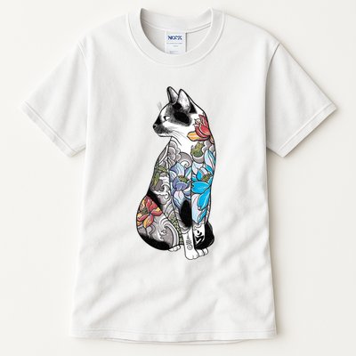 Cat In Lotus Tattoo Tall T-Shirt