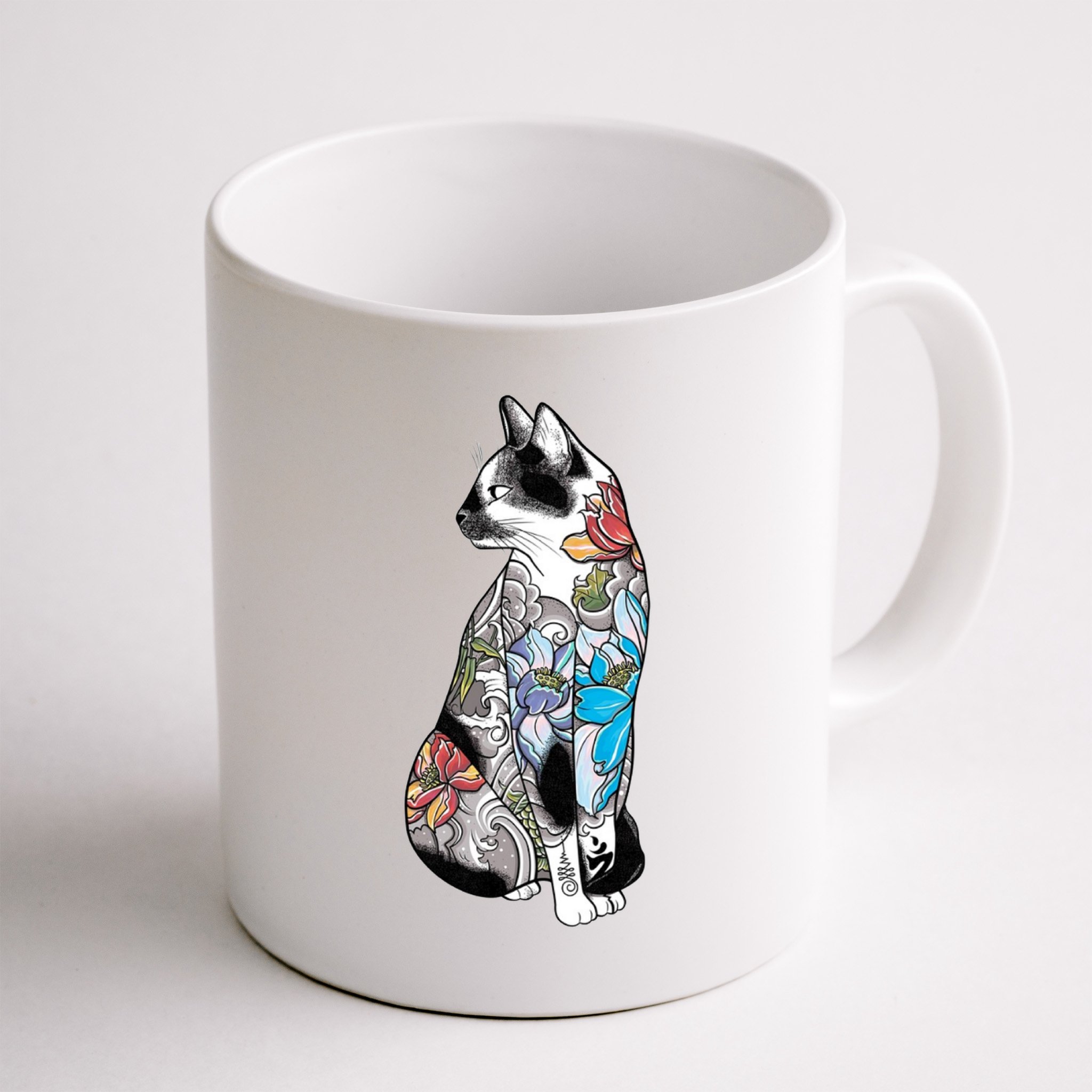 Cat In Lotus Tattoo Mug