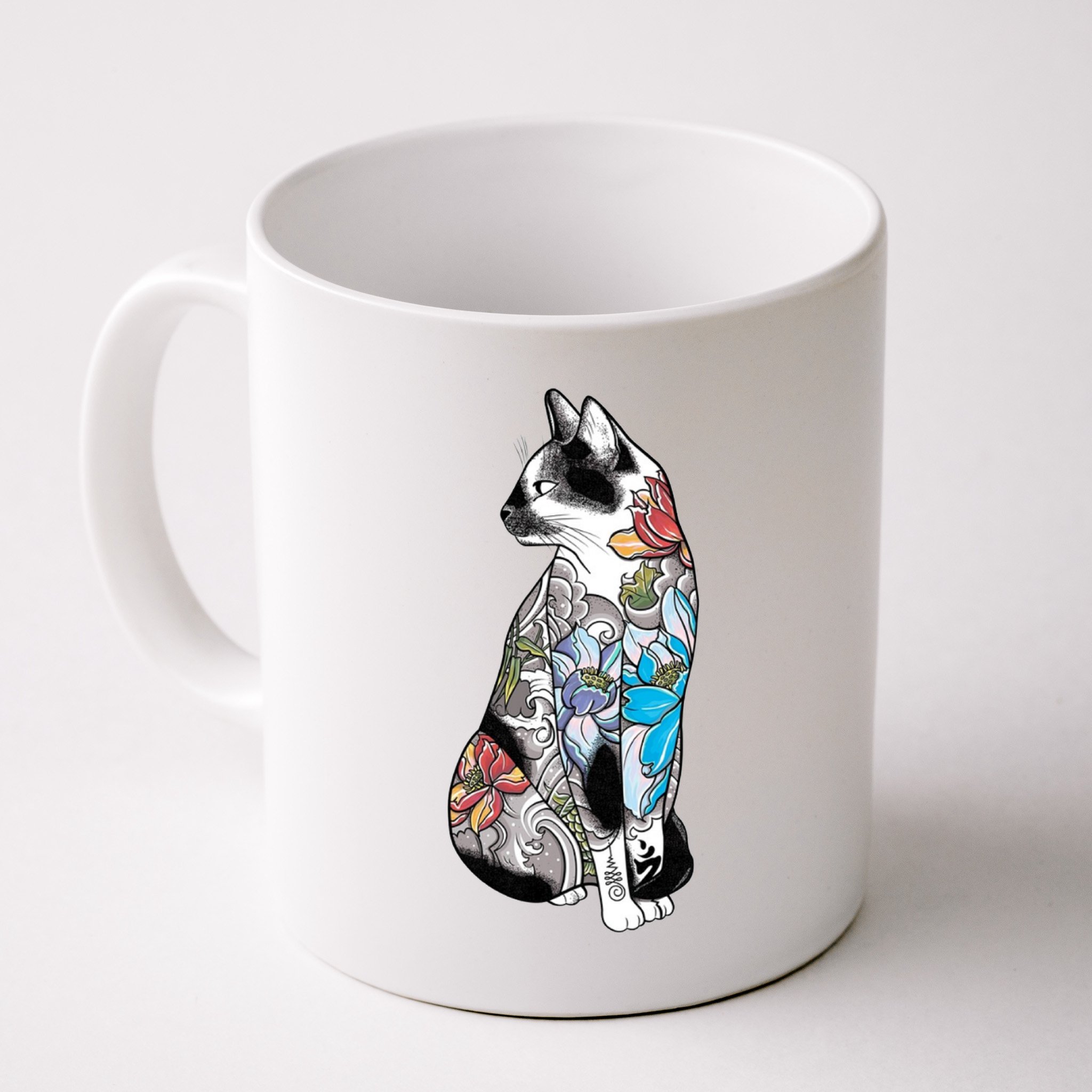Cat In Lotus Tattoo Mug