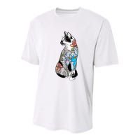 Cat In Lotus Tattoo Youth Performance Sprint T-Shirt